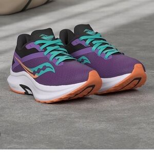 Saucony Women's Purple Teal Orange Lightweight Running Sneakers